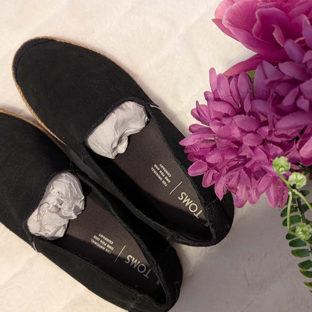 TOMS Black Slip-On Shoes